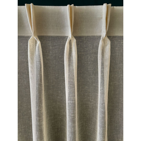 Linnenlook Vitrage Beige 280 cm Hoog – Gratis Op Maat €19,95 p/m