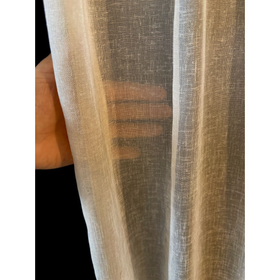 Linnenlook Vitrage Beige 280 cm Hoog – Gratis Op Maat €19,95 p/m