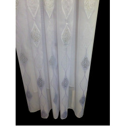 Vitrage Wit met Zilver Nieuwe Design – Jacquard Voile Gratis Op Maat Gemaakt