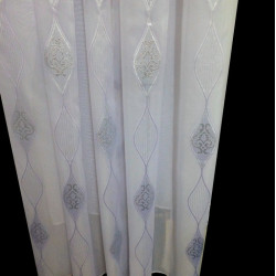 Vitrage Wit met Zilver Nieuwe Design – Jacquard Voile Gratis Op Maat Gemaakt
