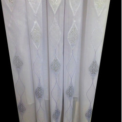 Vitrage Wit met Zilver Nieuwe Design – Jacquard Voile Gratis Op Maat Gemaakt