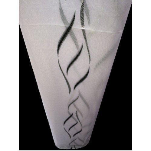 Vitrage Wit met Zwart Zilver Design – Jacquard Voile Gratis Op Maat.