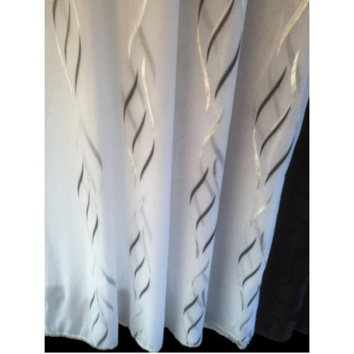 Vitrage Wit met Zwart Zilver Design – Jacquard Voile Gratis Op Maat.