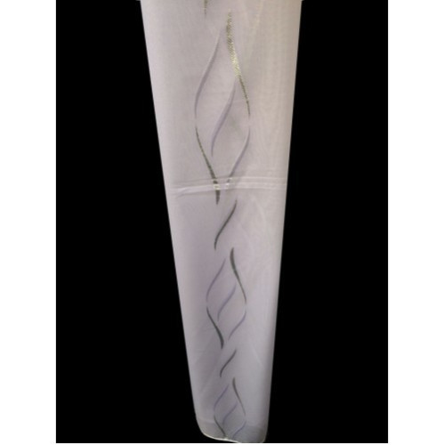 Vitrage Wit met Zilver Design – Jacquard Voile Gratis Op Maat.